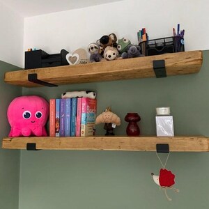 Rustic Industrial Wall Shelf | Reclaimed Scaffold Board | 6cm Thick | Handmade Custom Sizes | Solid Wood image 8