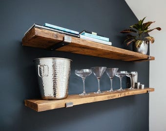 Rustic Reclaimed Scaffold Board Shelf. Handmade. 3.8cm Thick. Made to Measure.