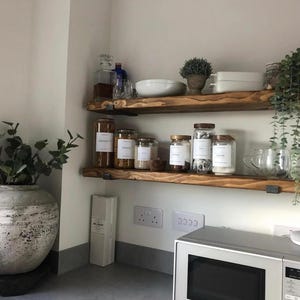 Rustic Industrial Wall Shelf | Reclaimed Scaffold Board | 6cm Thick | Handmade Custom Sizes | Solid Wood image 12