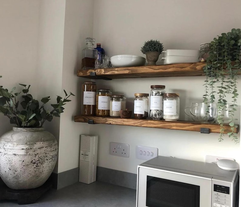 Rustic Industrial Wall Shelf | Reclaimed Scaffold Board | 6cm Thick | Handmade Custom Sizes | Solid Wood image 12