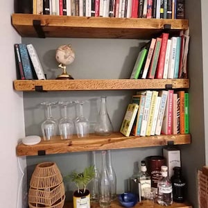 Reclaimed Chunky Scaffold Board Shelf | 6cm Thick | Handmade | Rustic Wood Decor | Custom Size