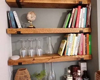 Reclaimed Chunky Scaffold Board Shelf | 6cm Thick | Handmade | Rustic Wood Decor | Custom Size