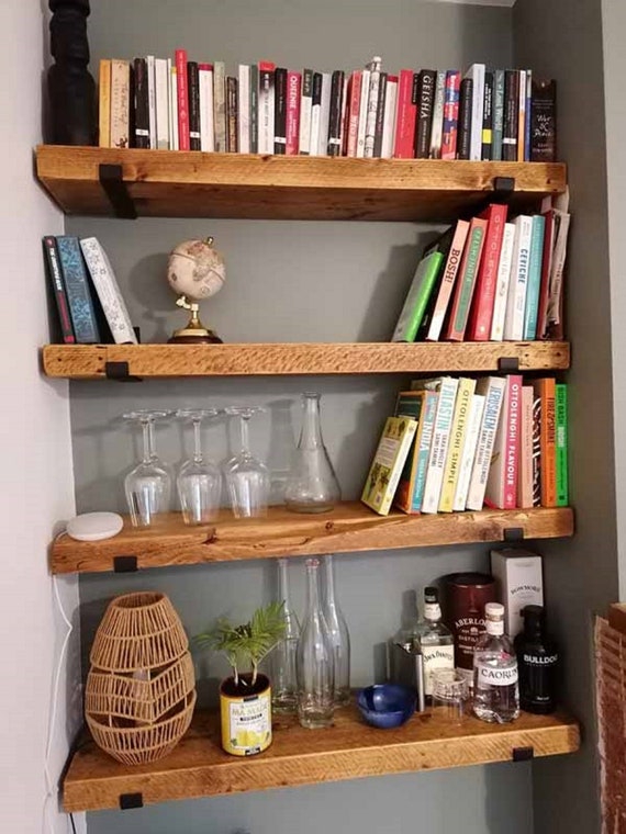 Reclaimed Chunky Scaffold Board Shelf | 6cm Thick | Handmade | Rustic Wood Decor | Custom Size