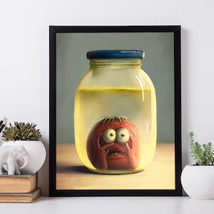 Poster ""Die letzte Tomate""." Signierter Kunstdruck. Raum Dekor.