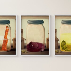 The Last Pickle Poster. Set Of 3 Signed Fine Art Print. Room Art Print Decor.