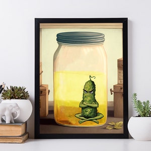 Poster The Last Pickle. Signierter Kunstdruck. Vintage Raum Druck Art Decor. Retro Wall Art Poster.