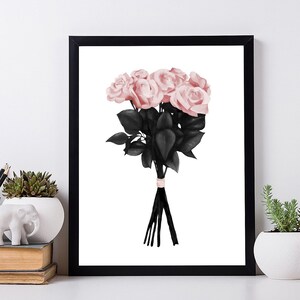 Fashion Wall Art. Blumen Illustration Poster. Gemälde Zeichnung Wohnkultur.