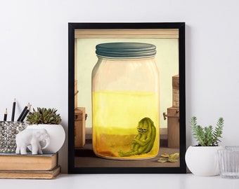 Poster The Last Pickle. Signierter Kunstdruck. Vintage Raum Druck Art Decor.