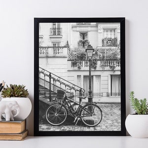 Photo Print, Paris Art Print, Paris Decor, Large Wall Art, Vintage Poster, Retro Art, Black and white on canvas.