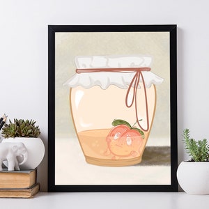 Der letzte Pfirsich Poster. Signierter Kunstdruck. Kinderzimmer Wand Dekor.