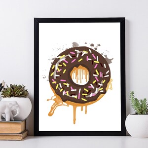 Donut Kinderzimmer Poster. Aquarell Illustration Süße Kinder Dekoration.