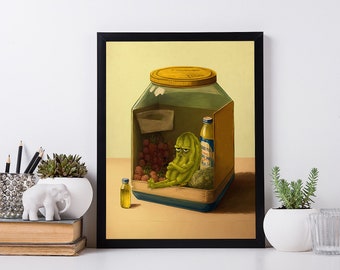 The Last Pickle Poster. Signed Fine Art Print. Vintage Room Print Decor.