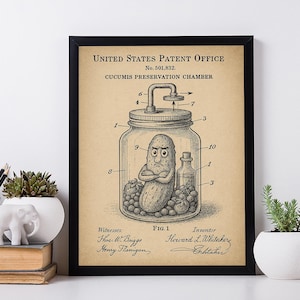 Poster The Last Pickle. Patent-Signierter Kunstdruck. Vintage Raumdekor. Die letzte Essiggurke.