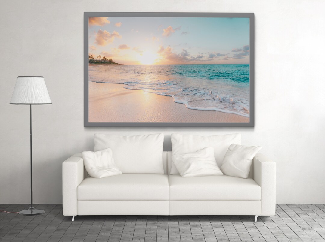 Ocean Sunset Photography Print. Beach Wall Art. Coastal Poster Decor ...