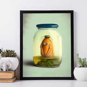 Die letzte Karotte Poster. Signierter Kunstdruck. Kinderzimmer Wand Dekor.