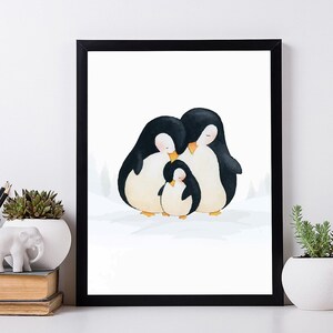 Stampa di pinguino. Decorazione murale per neonati. Decorazione per la casa in stile bambini.