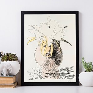 Impresión de ilustración de flores de 1974: póster de flores vintage de moda para decoración de pared.