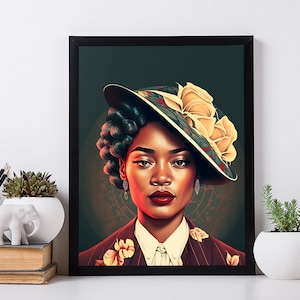 Floral illustration Print. Feminist Wall Art, Women Print. Abstract Female Portrait.