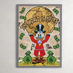 Illustrazione per la decorazione del soggiorno. Formato digitale A1. Poster del dollaro dipinto. Stampa artistica da parete con illustrazione famosa.