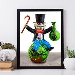 Holding And Cash Poster. Living Room Art Dollar Decor Illustration.
