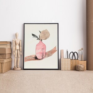 Impresión de ilustración famosa de moda. Pintura para decoración de pared del hogar. Póster de flores de 1974 sobre lienzo.