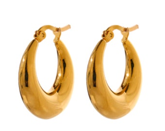 18k gold plated Geometric Hoop Earrings | Jewelry for Women | hoop earrings