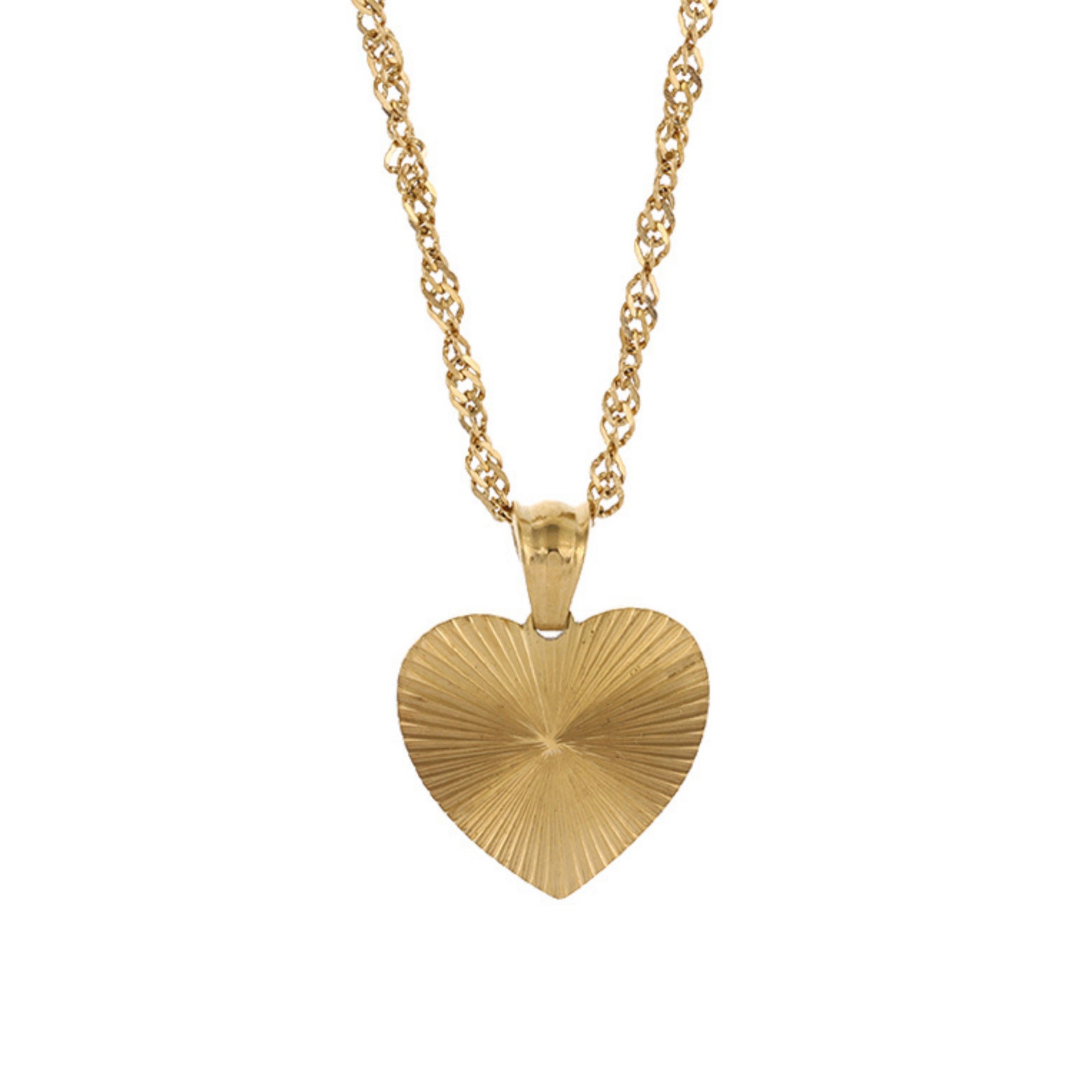 18k Gold Plated Heart Pendant Necklace Vintage Necklace Etsy UK
