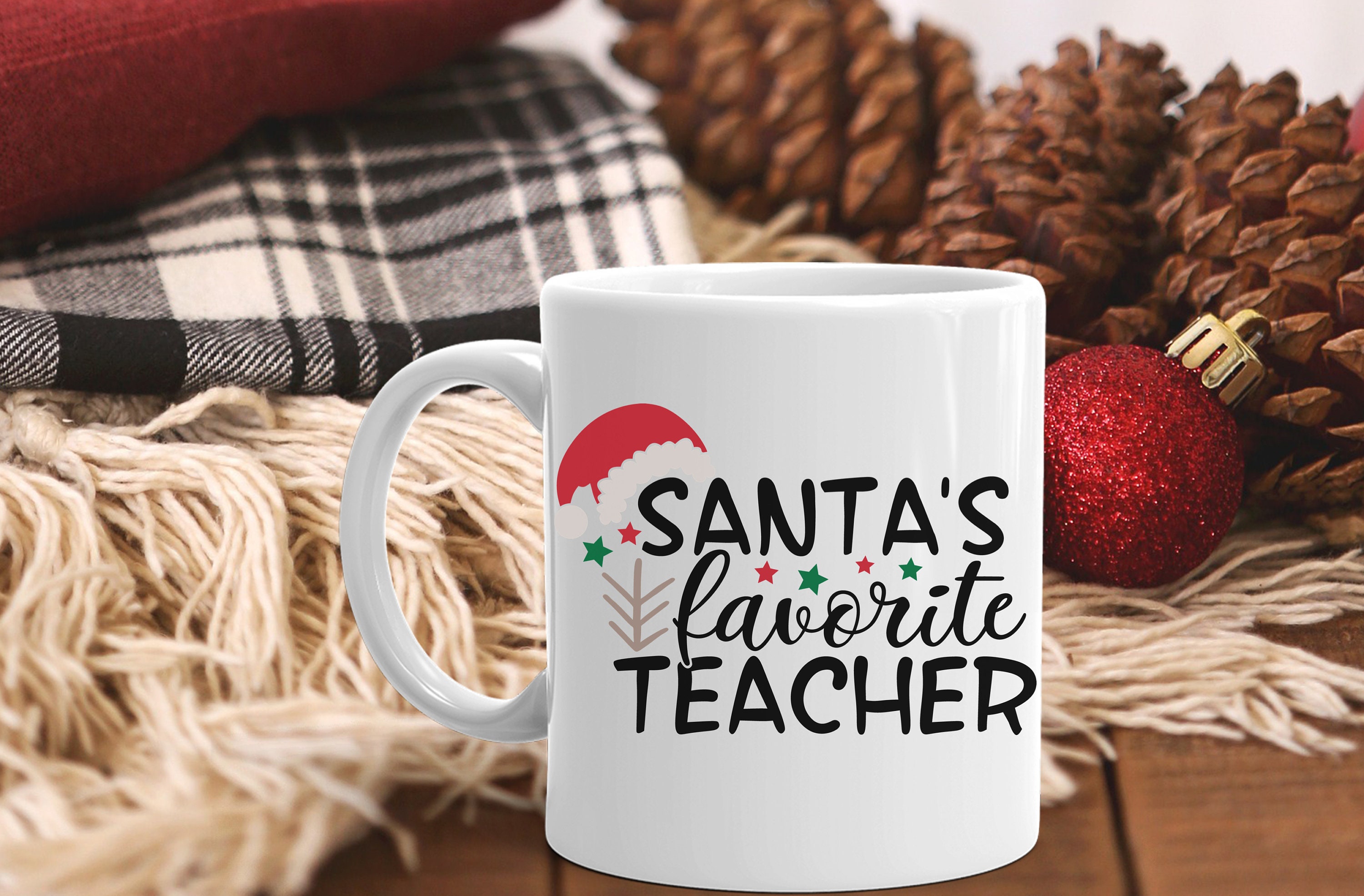 Santa's Favorite Teacher Mug Christmas Mug Holiday Mug  Etsy