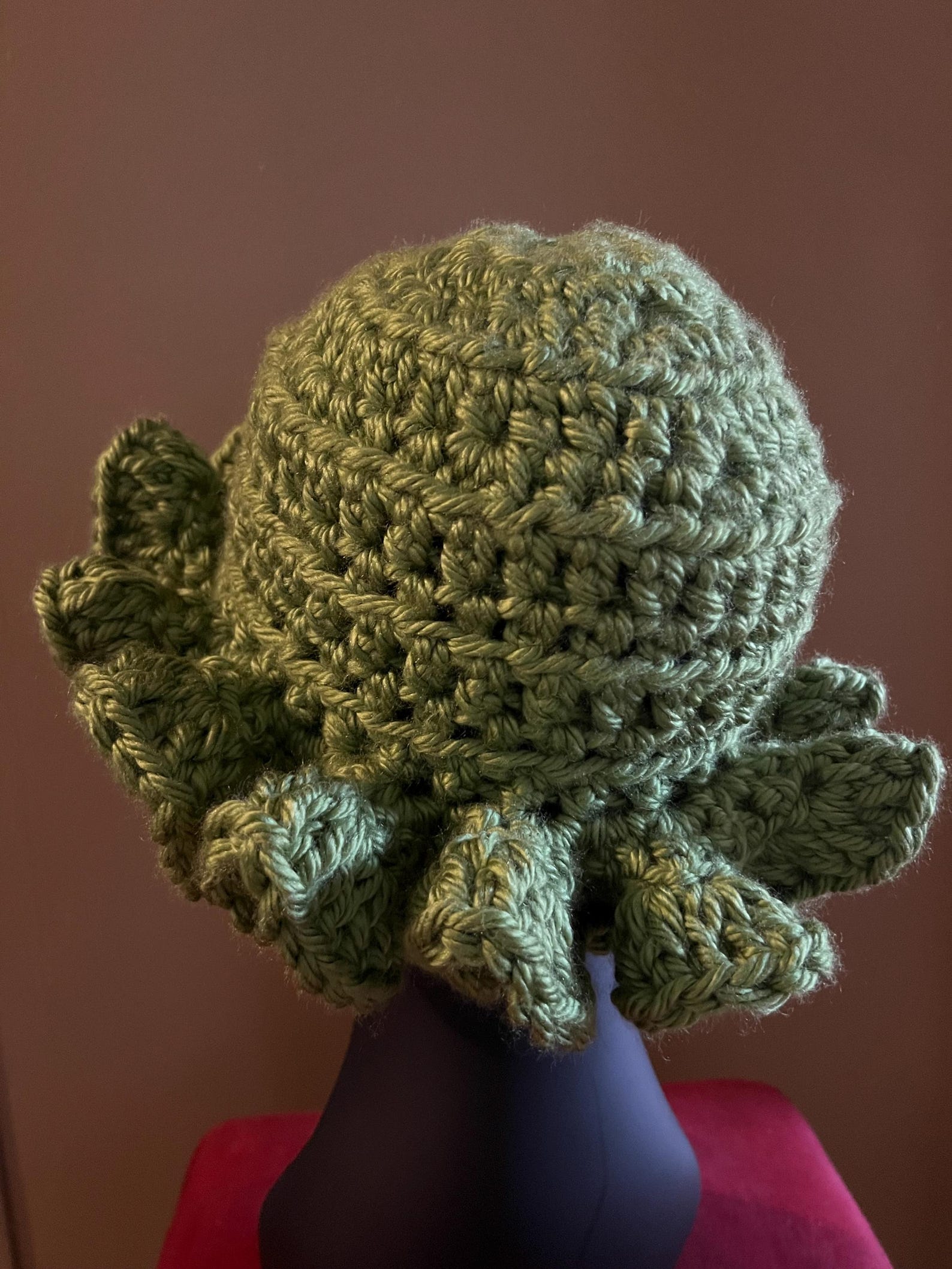 Green Handmade Crochet Ruffle Hat - Etsy