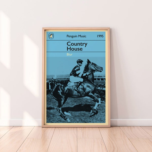 Blur | Country House | Digital Print Download | Brit Pop Wall Art | Penguin Classic Book Cover | Vintage Penguin Books