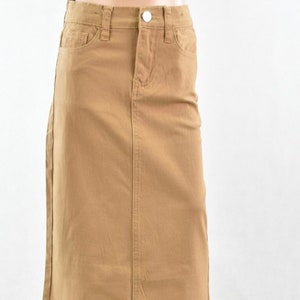 Long khaki skirts etsy on sale