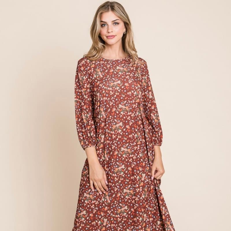 flowy long sleeves dress main image 1