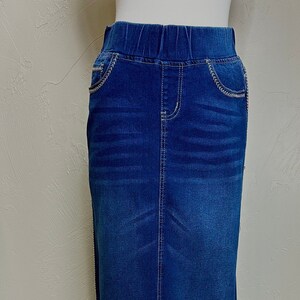 Modest jean skirts plus size hot sale