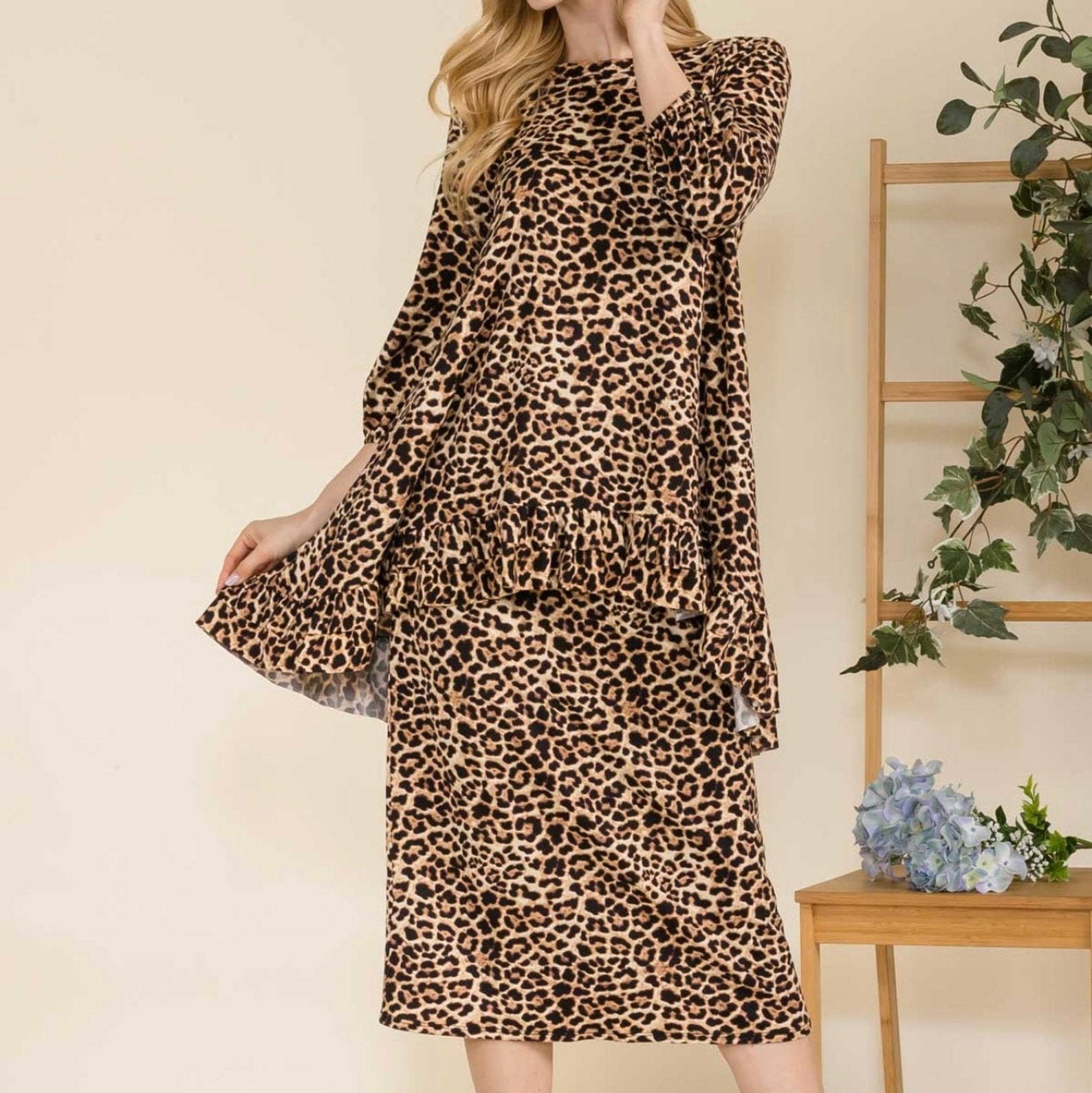 Lizzette Animal Print Wrap Top
