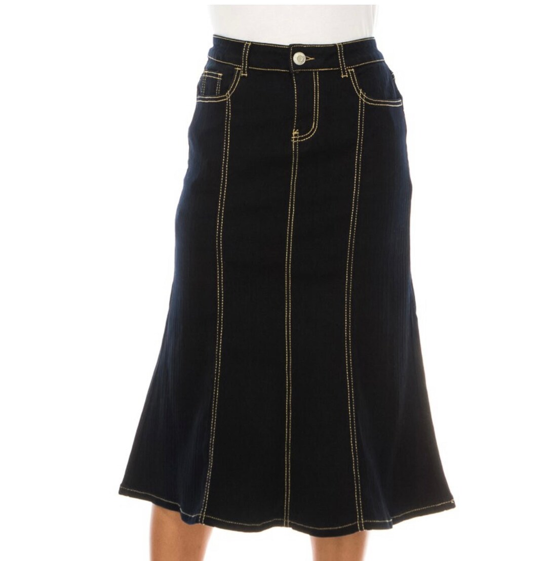 desi denim Indigo asymetric skirt main image 1