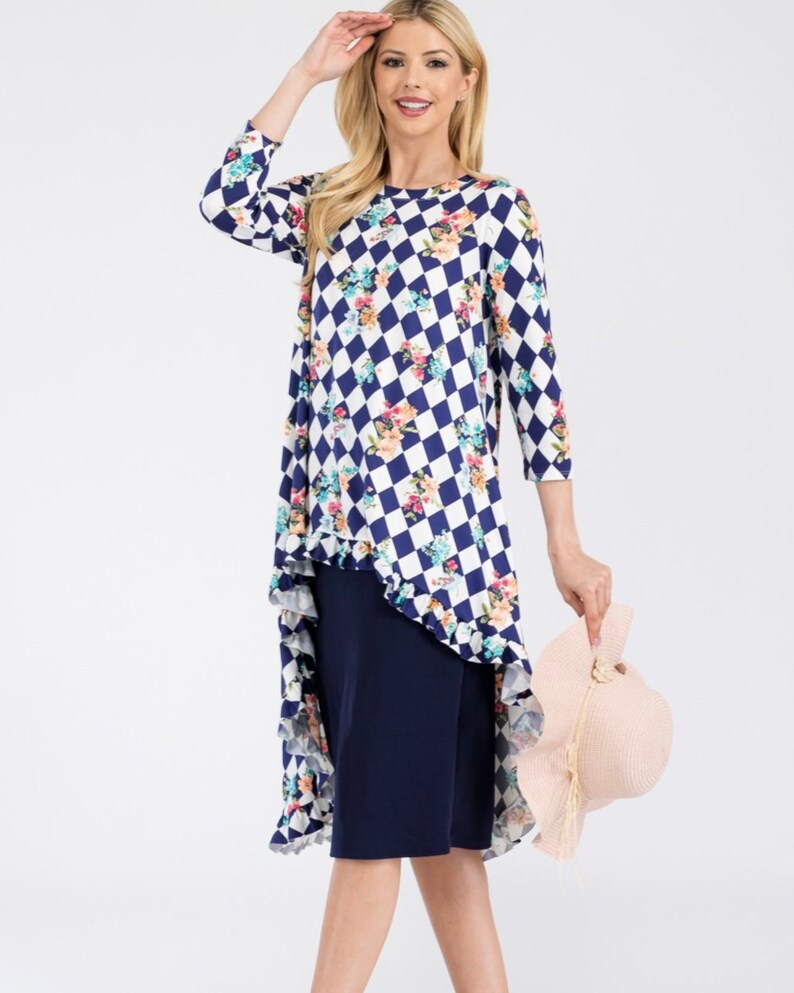 Women Mauve Floral High Low Sleeveless Tunic