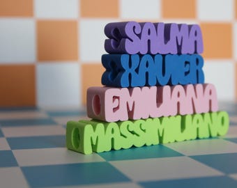 Gepersonaliseerde 3D-print potloodtopper | Aangepaste naam schoolbenodigdheden