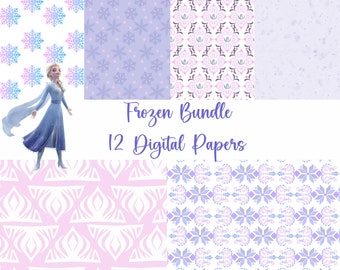 Frozen Digital Papers, Elsa Anna Patterns (digitale download)