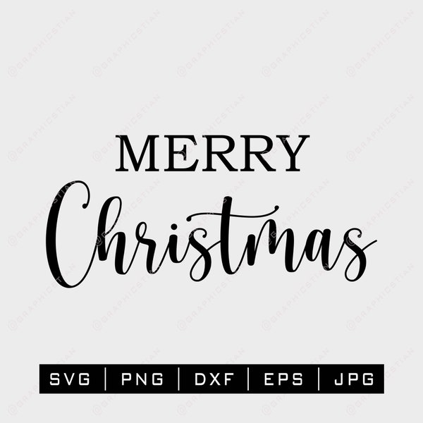 Merry Christmas SVG, Christmas Sign SVG, Holiday SVG, Digital Download, Cut File, Sublimation, Clipart (svg/dxf/png/jpeg files)