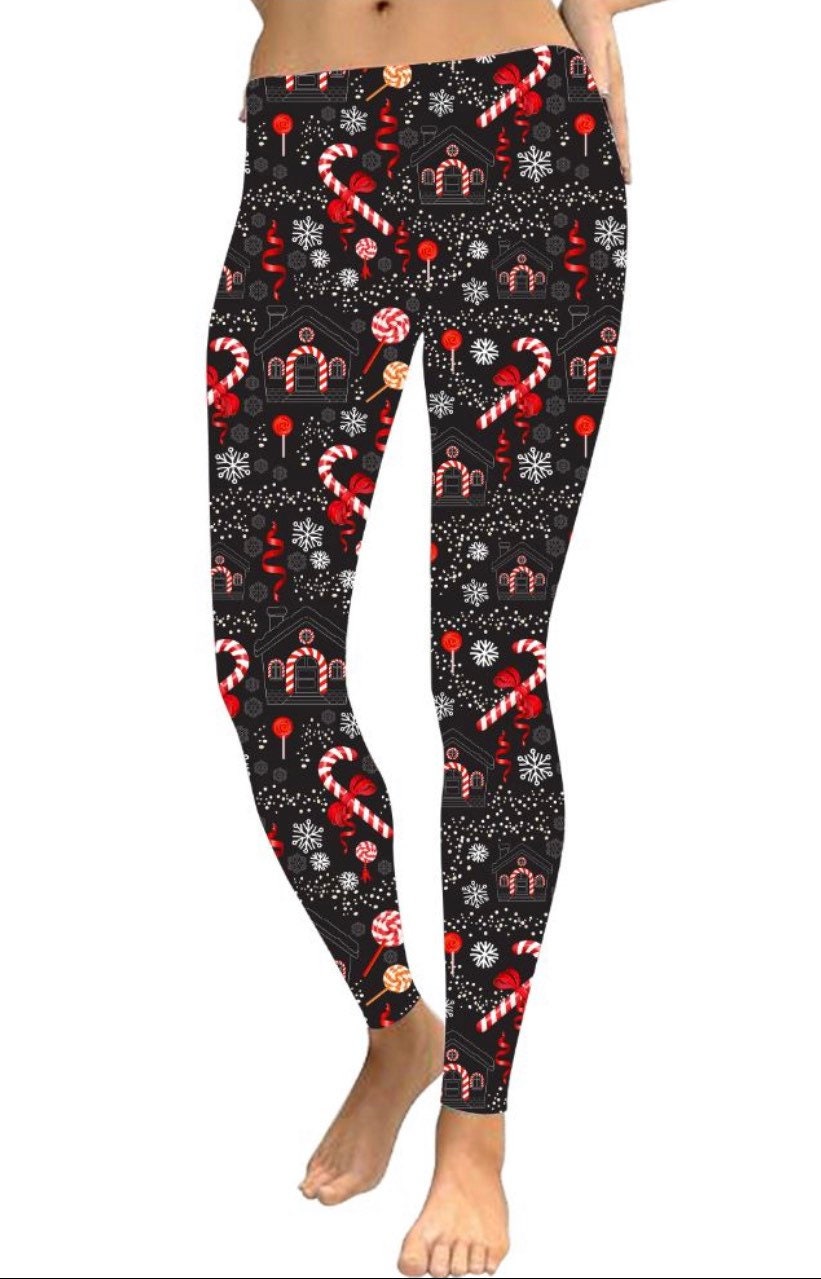Candy Cane Yoga Pants