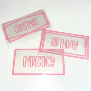 Bordered Laminated Clear Cash Envelopes | Labeled Vinyl Categories | Customizable | Budgeting | Wallet | Cash Envelope System