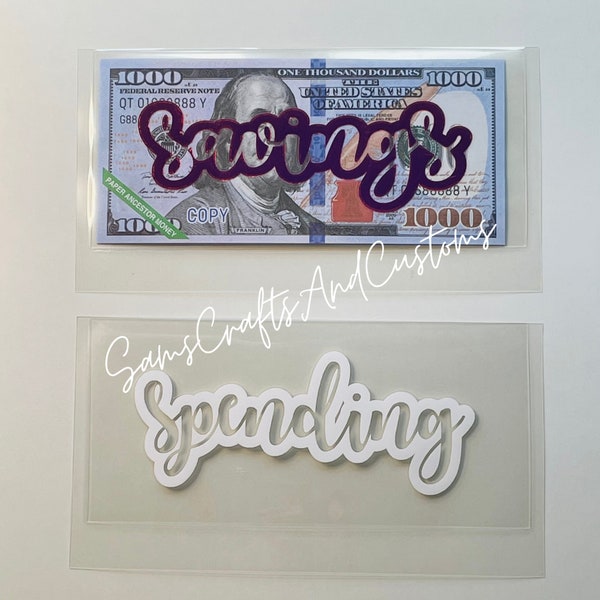 Outlined Font Laminated Clear Cash Envelopes | Labeled Vinyl Categories | Customizable | Budgeting | Wallet | Cash Envelope System