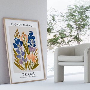 Texas State Flower Print, Texas Flower Market Print, Bluebonnet Art