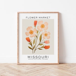 Missouri State Flower Print, Missouri Flower Market Print, Hawthorn Art Print, Floral Art Print, Neutral Botanical Print, Digital Download