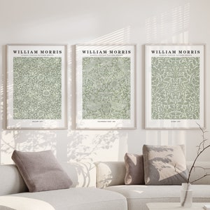 Stampe d'arte moderne di William Morris, design di carta da parati vintage, set di 3 decorazioni da parete, arte murale per il soggiorno, decorazione minimalista per la casa