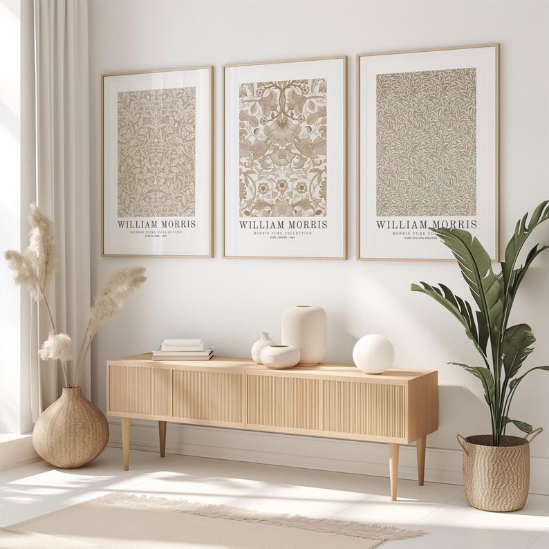 William Morris Art Nouveau Prints Neutral Botanical Gallery Wall Set ...
