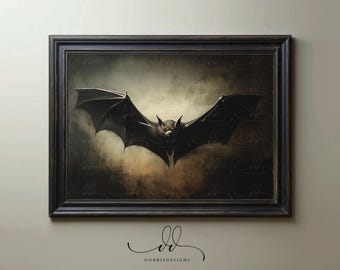 Dark Moody Aesthetic Halloween Spooky Bat Dark Academia Printable Cottagecore Arts Gothic Prints Vintage Halloween Printable 241077-12