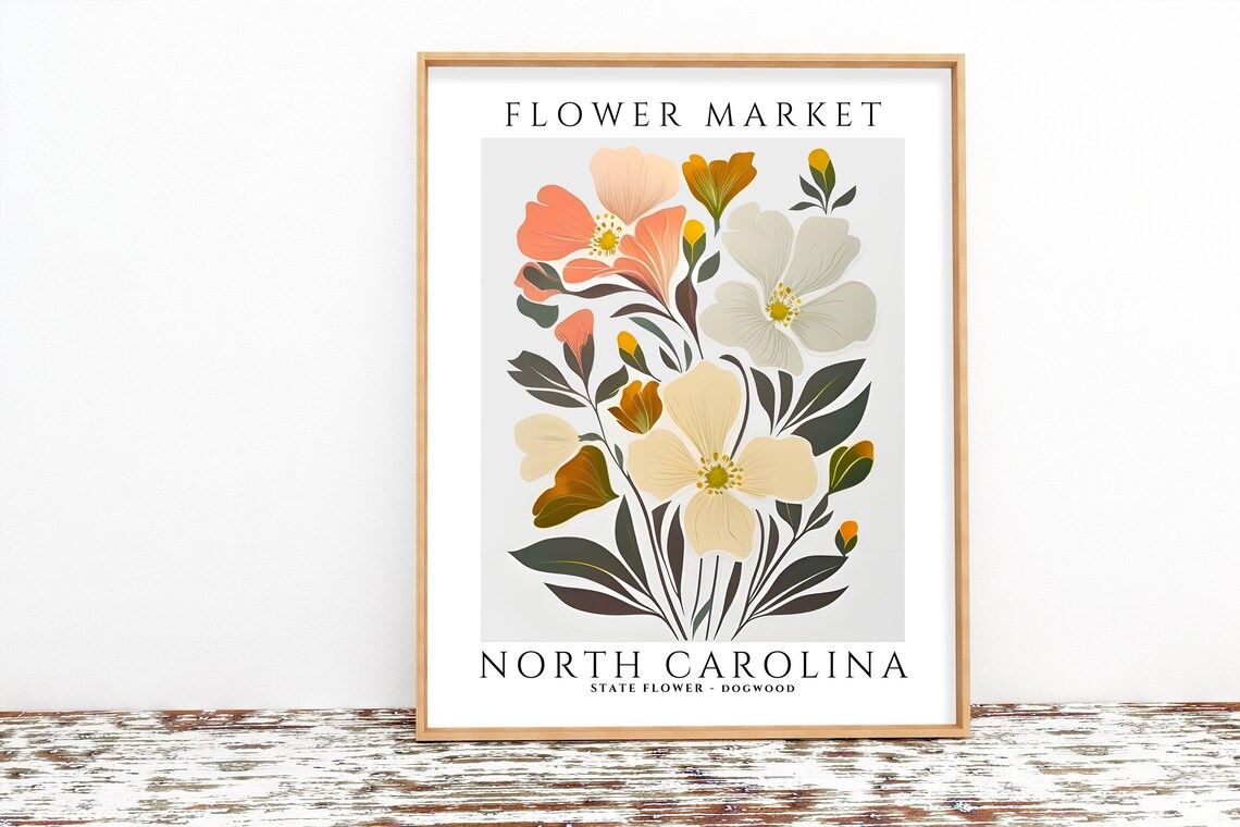 North Carolina State Flower Print North Carolina Flower - Etsy