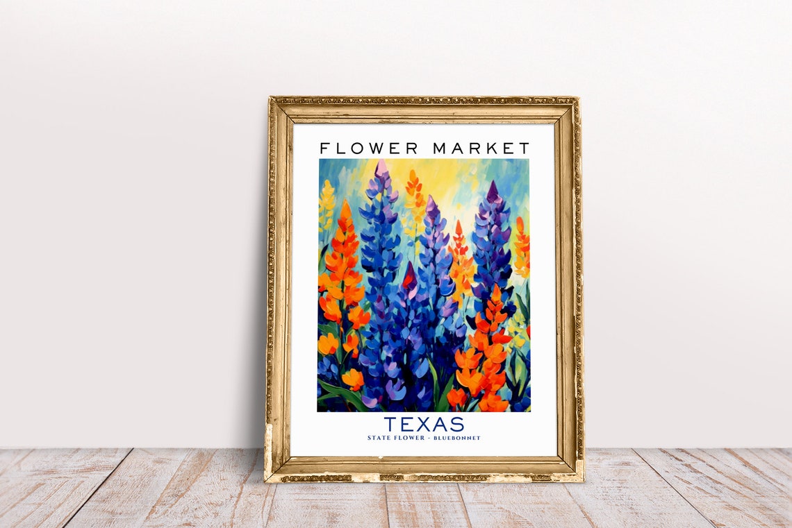 Texas State Flower Print Texas Flower Market Print - Etsy