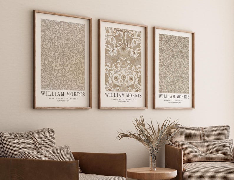 William Morris Art Nouveau Prints Neutral Botanical Gallery Wall Set ...